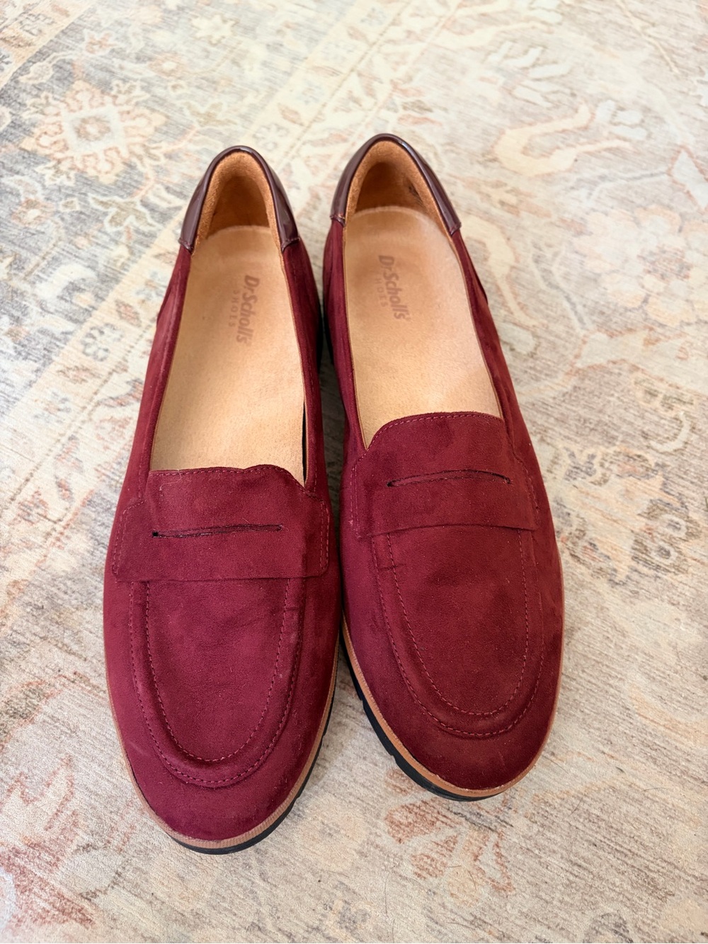 Dr. Scholl's Burgundy Suede Penny Loafers